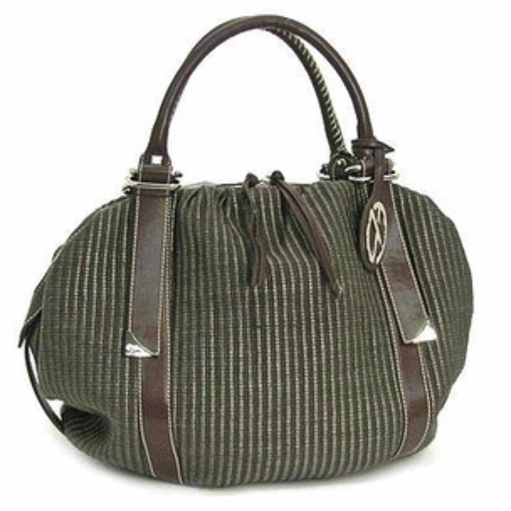 Francesco Biasia Meg Green Woven Satchel